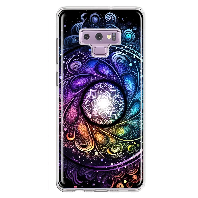 For Samsung Galaxy Note 9 Mandala Geometry Abstract Galaxy Pattern Design Hybrid Protective Phone Case Cover