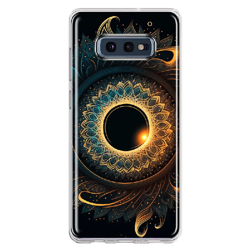 For Samsung Galaxy S10e Mandala Geometry Abstract Eclipse Pattern Design Hybrid Protective Phone Case Cover