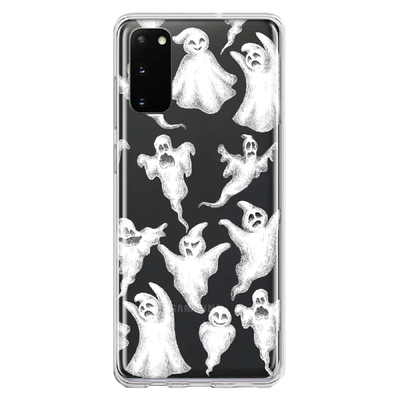 For Samsung Galaxy S20 Cute Halloween Spooky Floating Ghosts Horror Scary Design Hybrid Protective Phone Case Cover