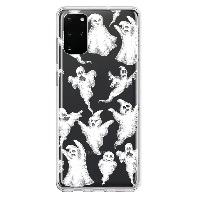 For Samsung Galaxy S20 Plus Cute Halloween Spooky Floating Ghosts Horror Scary Design Hybrid Protective Phone Case Cover