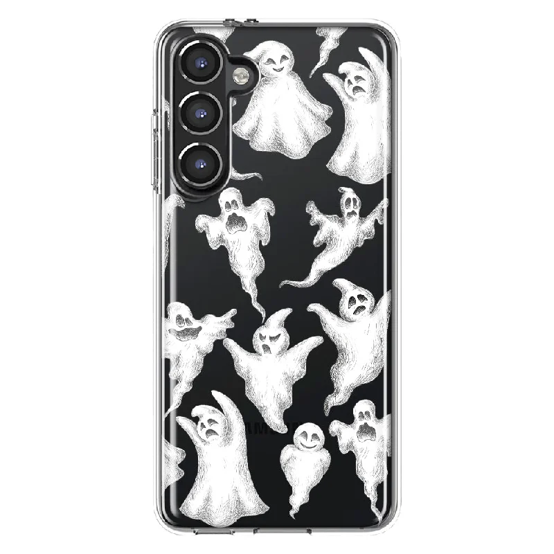 For Samsung Galaxy S23 Cute Halloween Spooky Floating Ghosts Horror Scary Design Hybrid Protective Phone Case Cover