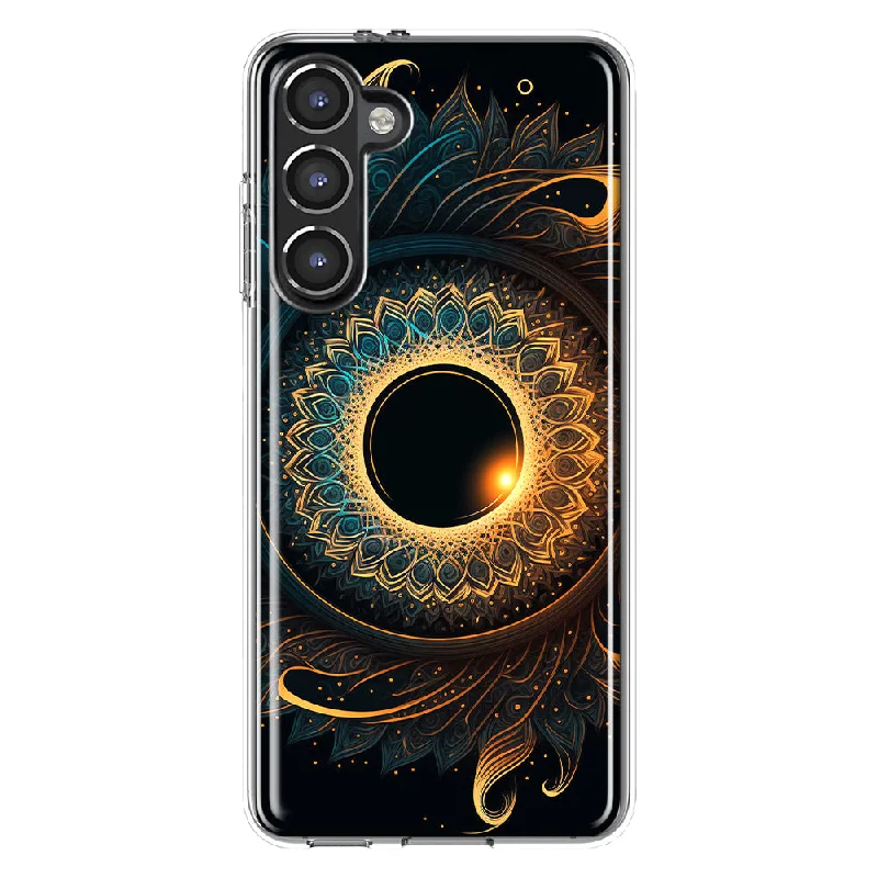 For Samsung Galaxy S23 Plus Mandala Geometry Abstract Eclipse Pattern Design Hybrid Protective Phone Case Cover