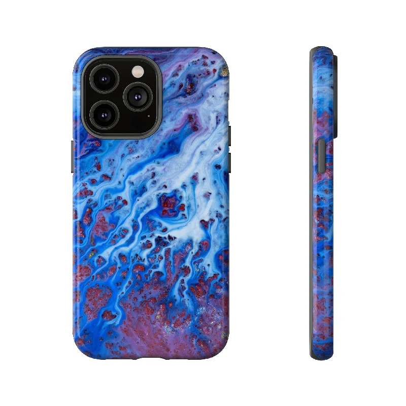 Ice Blue River Ink Art - Protective Phone Case