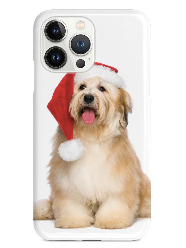 Jolly Bichon with Christmas Hat Case