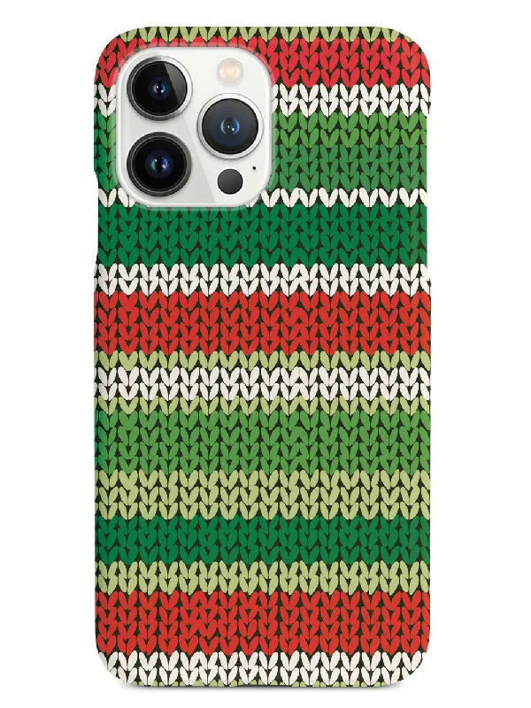 Red and Green Sweater Texture - Black Case