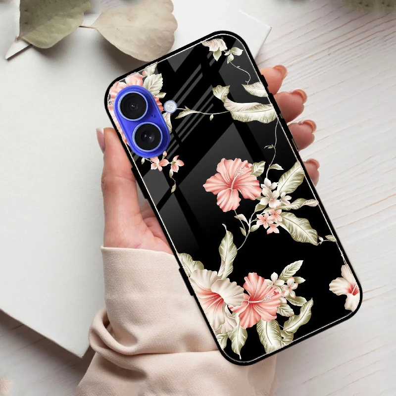 Retro Floral Glass Phone Case Cover iPhone