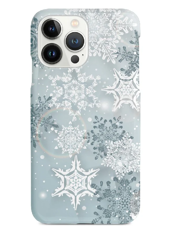 Silver Winter Snowflakes - Black Case