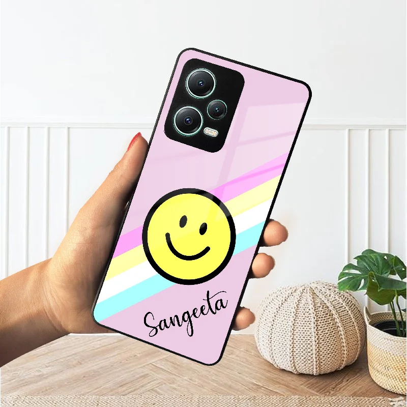 Smiley Glass Case Cover For Redmi/Xiaomi