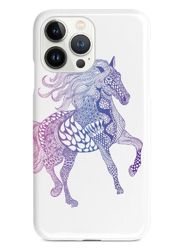 Zentangle Horse - Magenta Haze - White Case