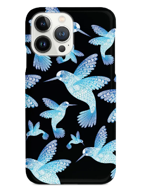 Zentangle Hummingbirds - Blue - Black Case