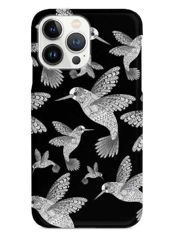 Zentangle Hummingbirds - Gray - Black Case