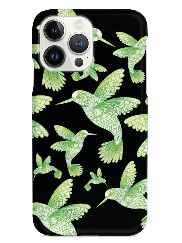 Zentangle Hummingbirds - Green - Black Case