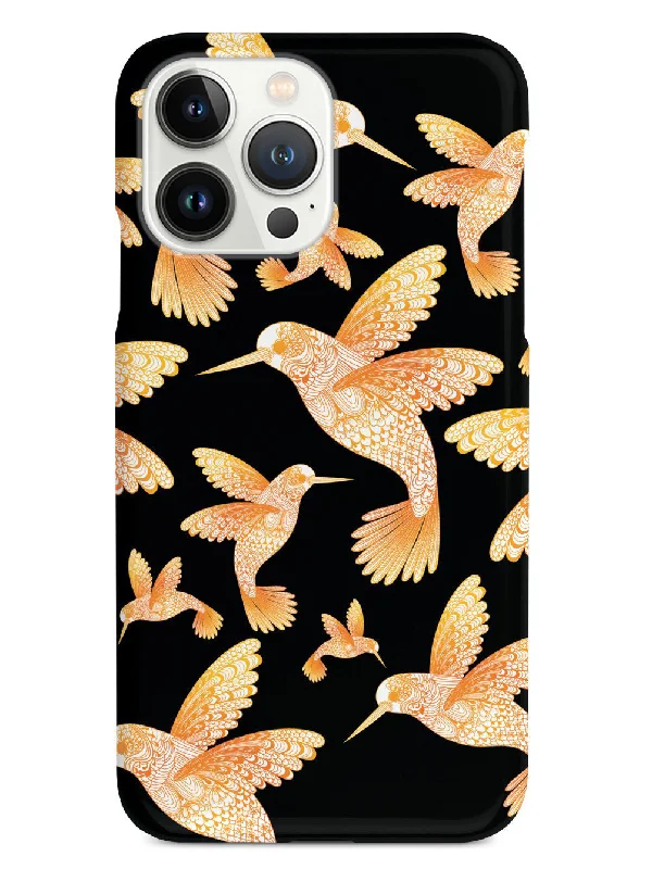 Zentangle Hummingbirds - Orange - Black Case