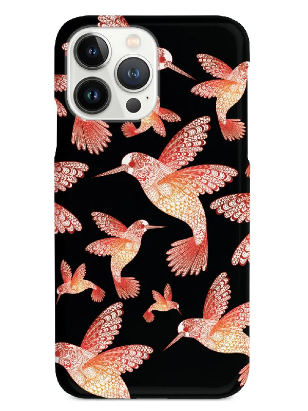 Zentangle Hummingbirds - Red - Black Case