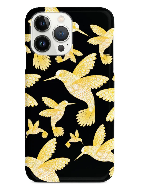 Zentangle Hummingbirds - Yellow - Black Case